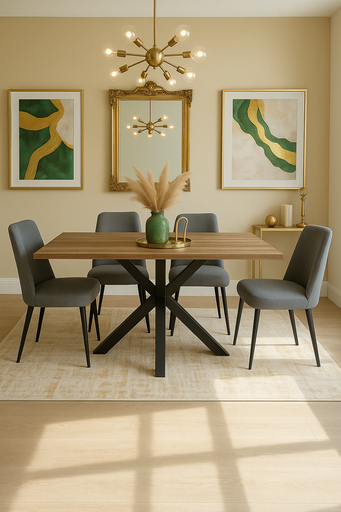 [HT297-TN] MESA STACY TAPA ROBLE RECTANGULAR NEGRO 1400x800x750mm