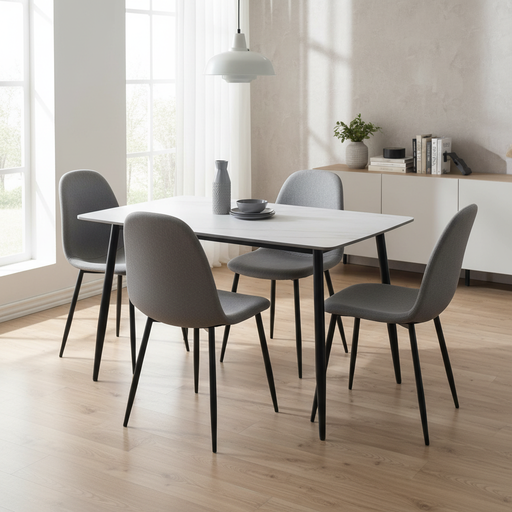 [HT003-NPOR] MESA FIJA PIMER PORCELANICO PATAS NEGRAS