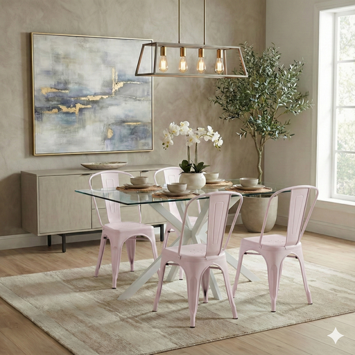 [HPACK STACYLINX R] MESA STACY CON 4 SILLAS LINX ROSA