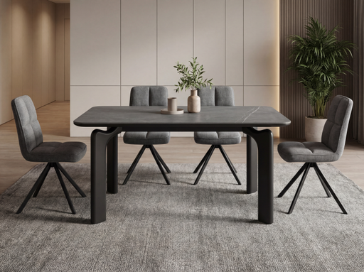 [HT450-NG] MESA FIJA ALBANY NEGRA MARMOL