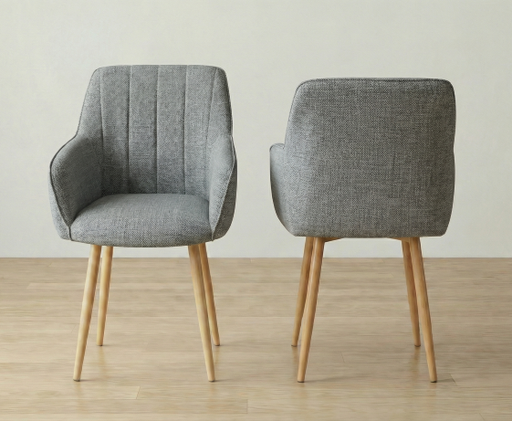 [HC439-GASR] PACK 2 SILLAS MONROE GRIS ACERO ASERRADA